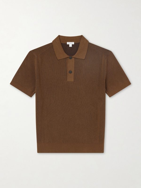 Ribbed Cotton Polo-Shirt Ribbed Cotton Polo-Shirt