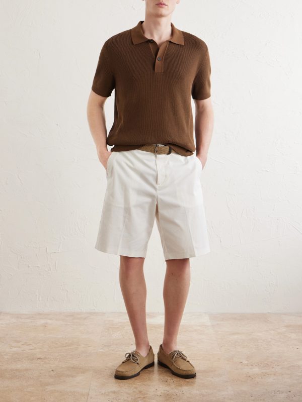 Ribbed Cotton Polo-Shirt - OU Ribbed Cotton Polo-Shirt - OU