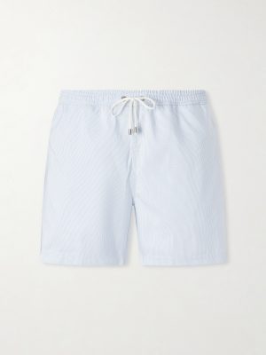 Fine Striped Straight-Leg Swim Shorts Fine Striped Straight-Leg Swim Shorts