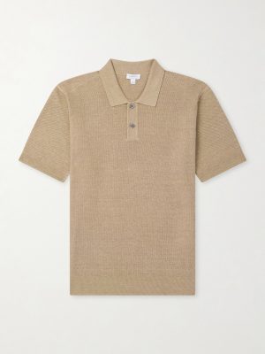 Honeycomb-Knit Linen and Silk-Blend Polo Shirt Honeycomb-Knit Linen and Silk-Blend Polo Shirt