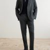 Straight-Leg Pleated Linen Suit Trousers - OU Straight-Leg Pleated Linen Suit Trousers - OU