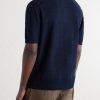 Honeycomb-Knit Linen and Silk-Blend Polo Shirt - BK Honeycomb-Knit Linen and Silk-Blend Polo Shirt - BK