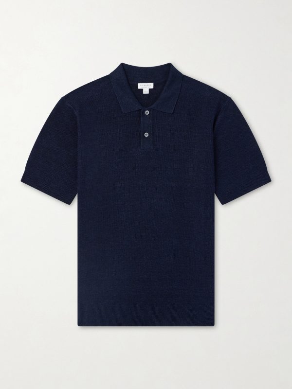 Honeycomb-Knit Linen and Silk-Blend Polo Shirt Honeycomb-Knit Linen and Silk-Blend Polo Shirt