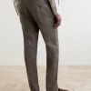Straight-Leg Pleated Linen Suit Trousers - BK