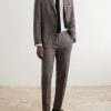 Straight-Leg Pleated Linen Suit Trousers - OU