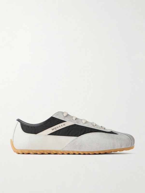 Suede-Trimmed Shell Sneakers