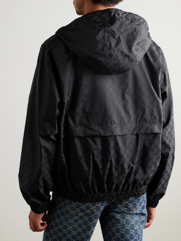 Logo-Jacquard Shell Hooded Jacket - BK Logo-Jacquard Shell Hooded Jacket - BK
