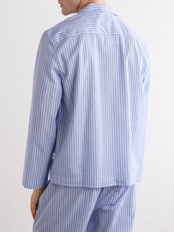 Camp-Collar Striped Organic Cotton Pyjama Shirt - BK