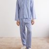 Camp-Collar Striped Organic Cotton Pyjama Shirt - OU