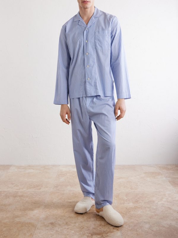 Camp-Collar Striped Organic Cotton Pyjama Shirt - OU