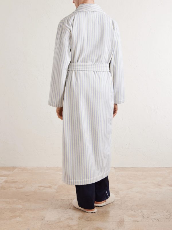 Belted Striped Organic Cotton-Terry Robe - BK Belted Striped Organic Cotton-Terry Robe - BK