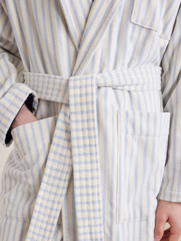 Belted Striped Organic Cotton-Terry Robe - CU Belted Striped Organic Cotton-Terry Robe - CU