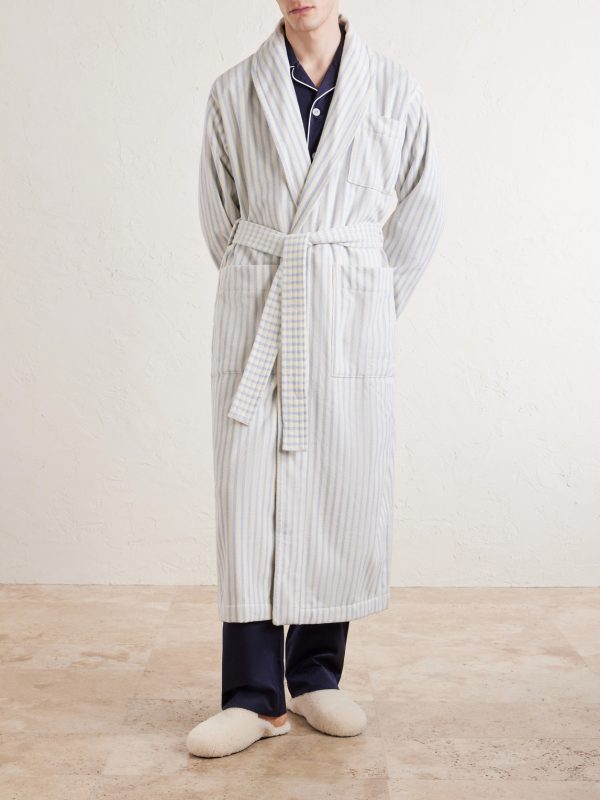 Belted Striped Organic Cotton-Terry Robe - FR Belted Striped Organic Cotton-Terry Robe - FR