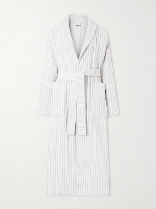 Belted Striped Organic Cotton-Terry Robe Belted Striped Organic Cotton-Terry Robe