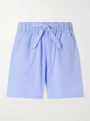 Straight-Leg Striped Organic Cotton-Poplin Shorts