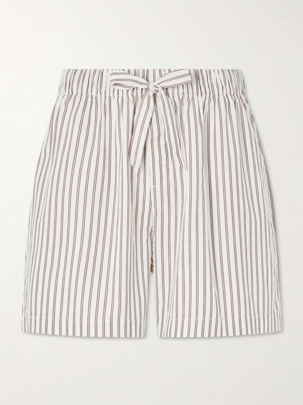 Straight-Leg Striped Organic Cotton-Poplin Shorts