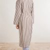 Belted Striped Organic Cotton-Terry Robe - BK