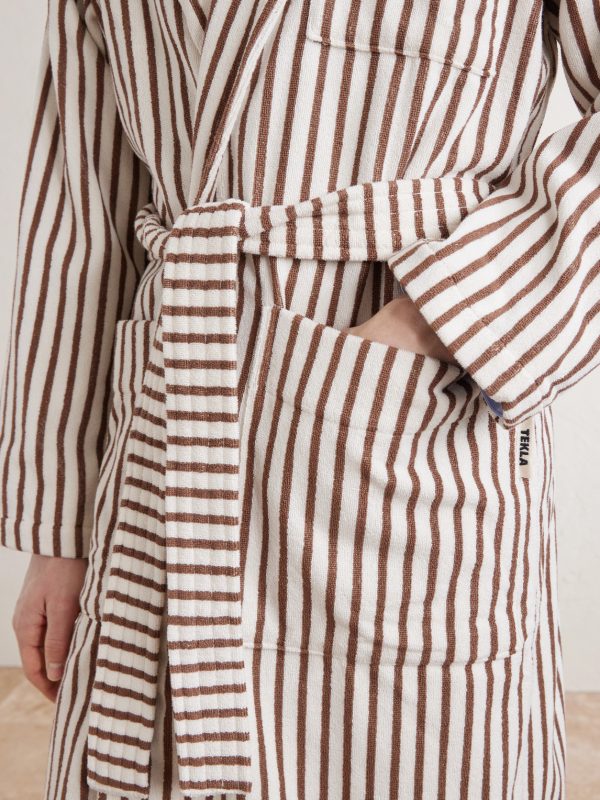 Belted Striped Organic Cotton-Terry Robe - CU