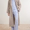 Belted Striped Organic Cotton-Terry Robe - OU
