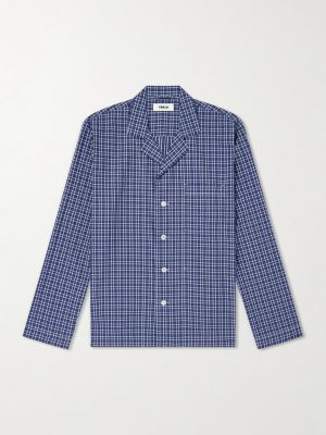 Camp-Collar Checked Organic Cotton Pyjama Shirt Camp-Collar Checked Organic Cotton Pyjama Shirt