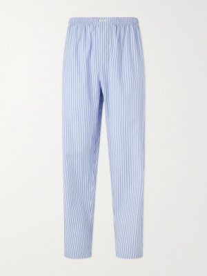 Straight-Leg Striped Organic Cotton Pyjama Trousers