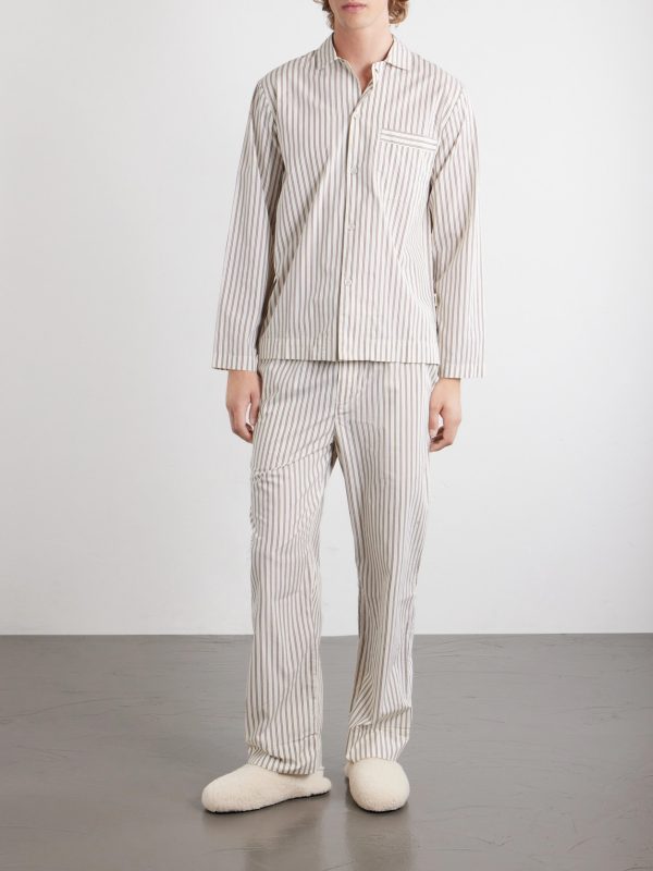 Striped Cotton-Poplin Pyjama Set - OU Striped Cotton-Poplin Pyjama Set - OU