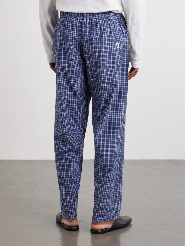 Straight-Leg Checked Organic Cotton-Poplin Pyjama Trousers - BK Straight-Leg Checked Organic Cotton-Poplin Pyjama Trousers - BK