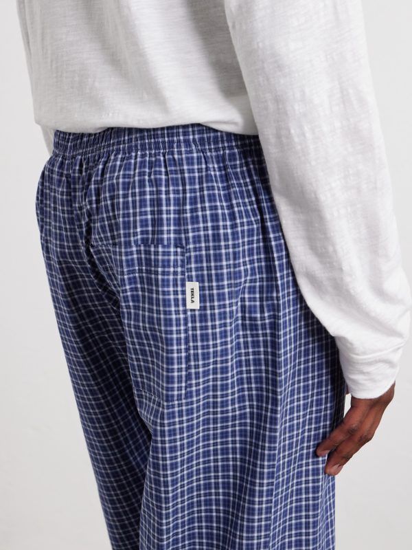 Straight-Leg Checked Organic Cotton-Poplin Pyjama Trousers - CU Straight-Leg Checked Organic Cotton-Poplin Pyjama Trousers - CU