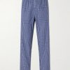 Straight-Leg Checked Organic Cotton-Poplin Pyjama Trousers Straight-Leg Checked Organic Cotton-Poplin Pyjama Trousers