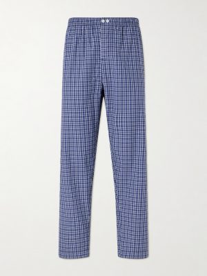 Straight-Leg Checked Organic Cotton-Poplin Pyjama Trousers Straight-Leg Checked Organic Cotton-Poplin Pyjama Trousers