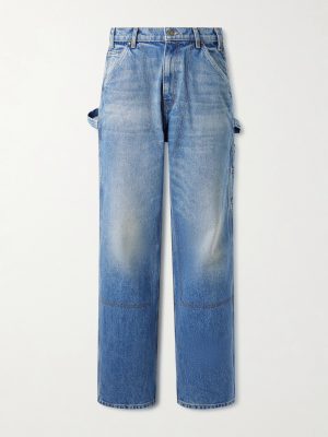 Distressed Straight-Leg Jeans