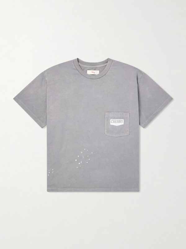 Logo-Print Paint-Splattered Cotton-Jersey T-Shirt Logo-Print Paint-Splattered Cotton-Jersey T-Shirt