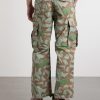 Camouflage Paint-splattered Cargo Wide-leg Trousers - BK Camouflage Paint-splattered Cargo Wide-leg Trousers - BK