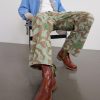 Camouflage Paint-splattered Cargo Wide-leg Trousers - E1 Camouflage Paint-splattered Cargo Wide-leg Trousers - E1