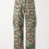 Camouflage Paint-splattered Cargo Wide-leg Trousers Camouflage Paint-splattered Cargo Wide-leg Trousers