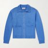 Logo-Embroidered Cotton Zip-Up Cardigan