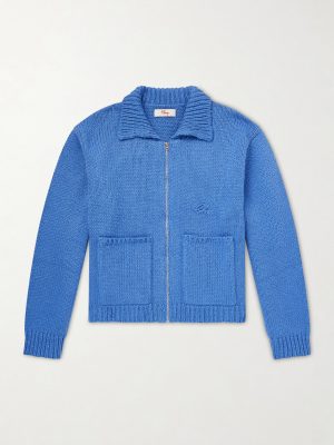 Logo-Embroidered Cotton Zip-Up Cardigan Logo-Embroidered Cotton Zip-Up Cardigan