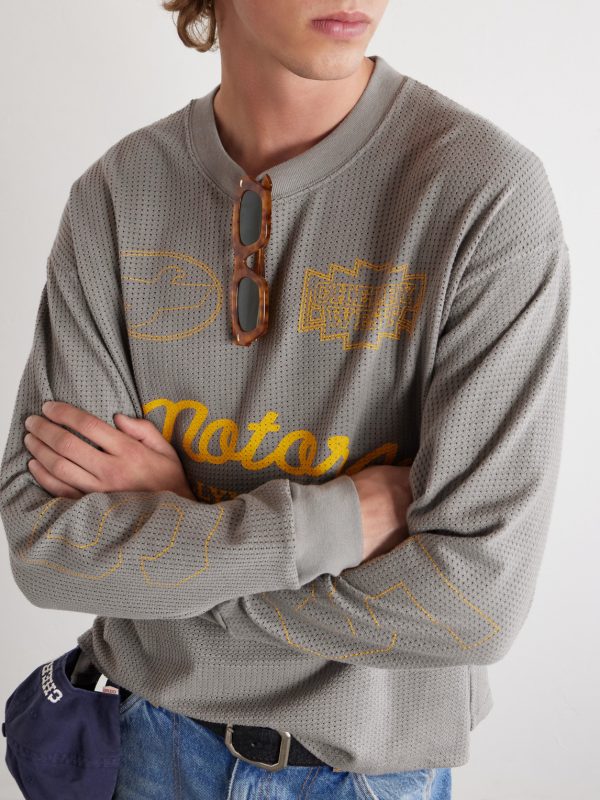 Logo-Print Cotton-Mesh T-shirt - CU Logo-Print Cotton-Mesh T-shirt - CU
