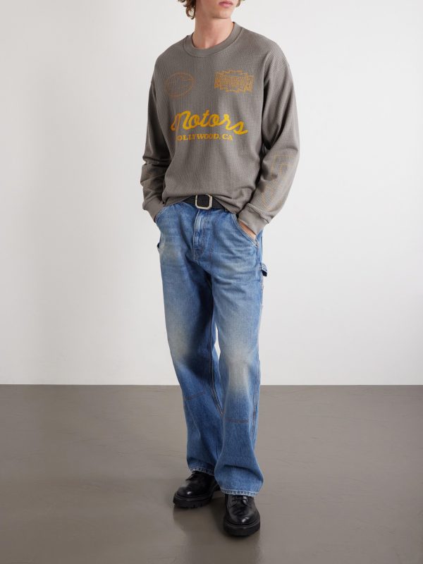 Logo-Print Cotton-Mesh T-shirt - OU Logo-Print Cotton-Mesh T-shirt - OU