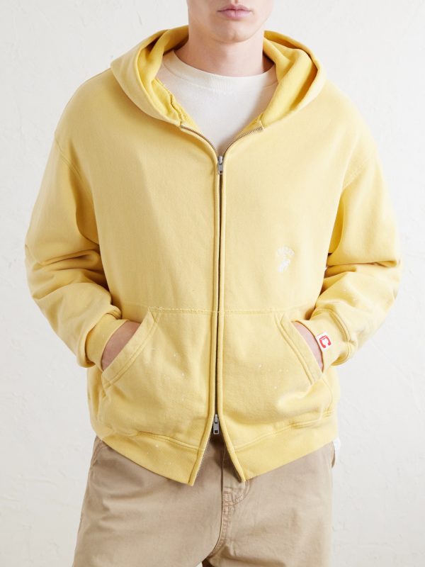 Logo-Embroidered Paint-Splattered Cotton-Jersey Hoodie - FR
