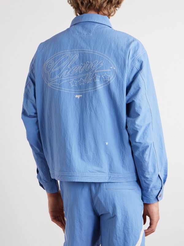 Logo-Embroidered Paint-Splattered Shell Jacket - BK Logo-Embroidered Paint-Splattered Shell Jacket - BK