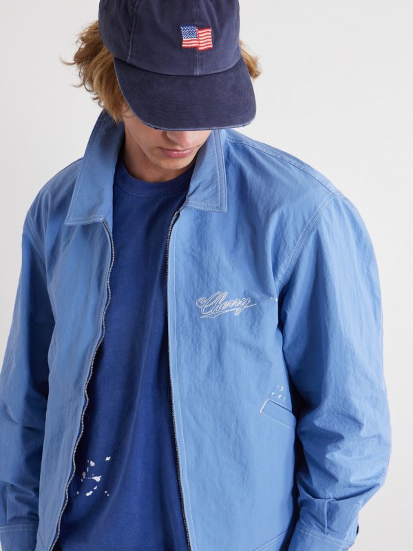 Logo-Embroidered Paint-Splattered Shell Jacket - E1 Logo-Embroidered Paint-Splattered Shell Jacket - E1