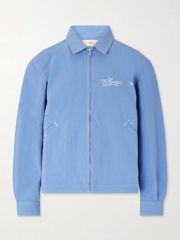 Logo-Embroidered Paint-Splattered Shell Jacket Logo-Embroidered Paint-Splattered Shell Jacket