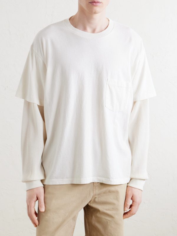Waffle-Trim Cotton-Jersey Sweater - FR Waffle-Trim Cotton-Jersey Sweater - FR