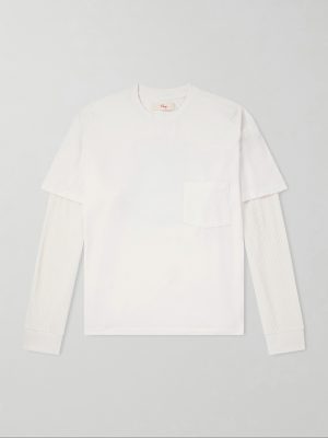 Waffle-Trim Cotton-Jersey Sweater Waffle-Trim Cotton-Jersey Sweater