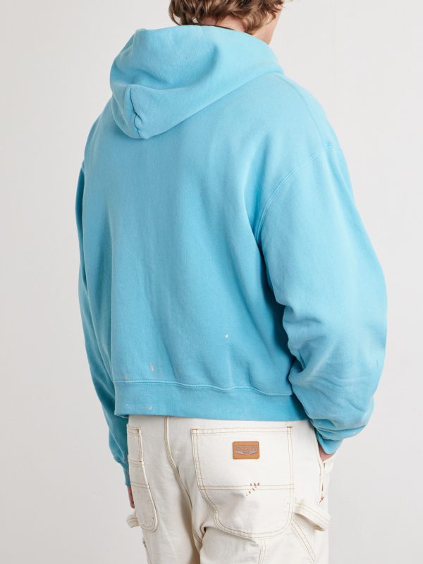 Logo-Embroidered Paint-Splattered Cotton-Jersey Zip-Up Hoodie - BK Logo-Embroidered Paint-Splattered Cotton-Jersey Zip-Up Hoodie - BK
