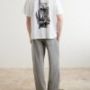 Wide-Leg Cotton-Fleece Sweatpants - BK Wide-Leg Cotton-Fleece Sweatpants - BK