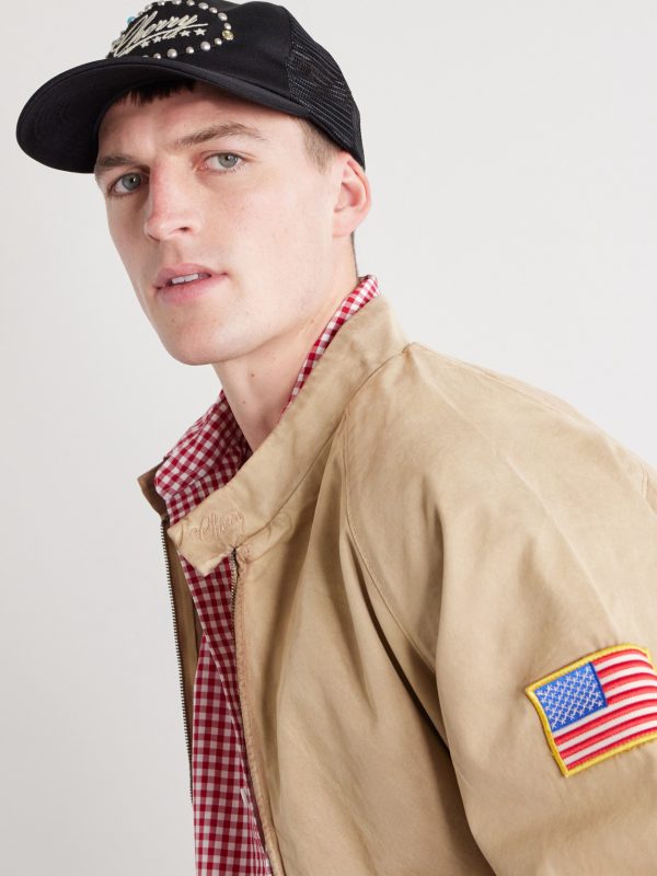 6 Star Logo-Embroidered Studded Canvas and Mesh Baseball Cap - FR
