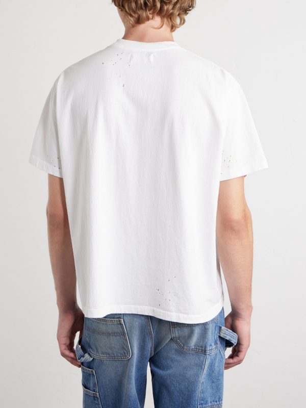 Logo-Print Paint-Splattered Cotton-Jersey T-Shirt - BK Logo-Print Paint-Splattered Cotton-Jersey T-Shirt - BK