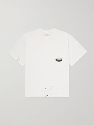 Logo-Print Paint-Splattered Cotton-Jersey T-Shirt Logo-Print Paint-Splattered Cotton-Jersey T-Shirt